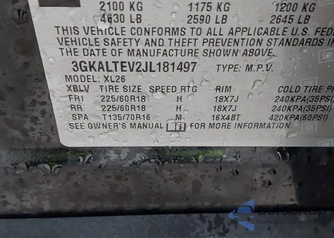 2018 GMC Terrain Sle from USA, damaged, VIN 3GKALTEV2JL181497
